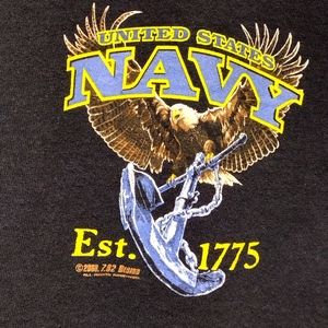 2008 United States Navy Est. 1775 Honor Courage Commitment T-shirt Size 2XL